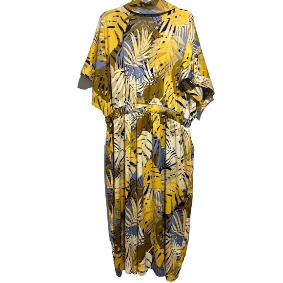 INC International Concepts Jeannie Mai X INC Midi Dress Plus 0X Palm Print - Picture 4 of 12